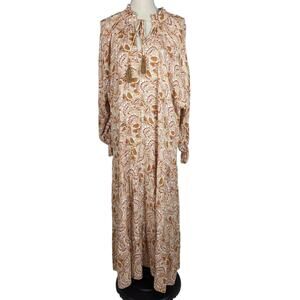 Keen The Label Boho Floral Maxi Dress Brown Multicolor Size Small